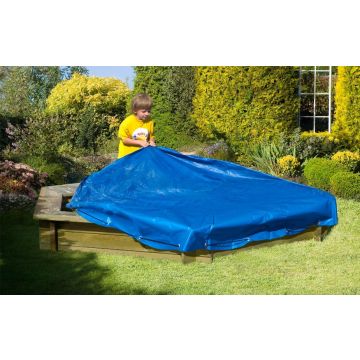 Zandbak afdekking blauw zeshoekig 230 cm