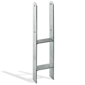 Paalhouder vierkant H-anker 121x121mm