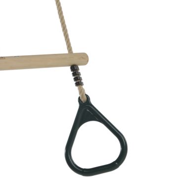 Houten Ringtrapeze met Kunststof Ringen Groen