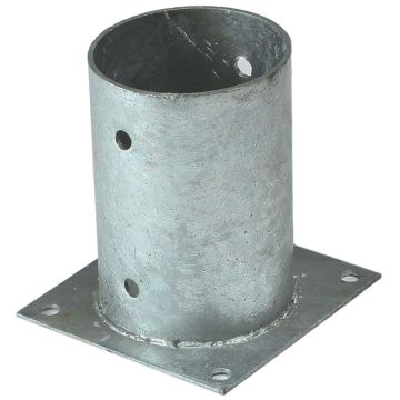 Paalhouder met plaat Ø 81mm rondhout