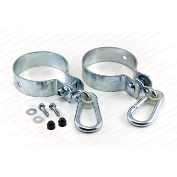 Ronde schommelhaak met karabijnhaak 100mm (2 stuks)