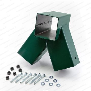 Hoekverbinding Vierkant Schommel schuin 90x90mm groen inclusief bevestigingsmateriaal