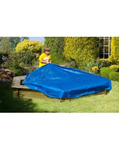 Zandbak afdekking blauw zeshoekig 230 cm