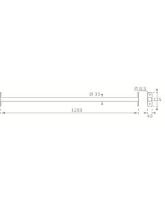 Duikelstang 125 cm RVS | Afmetingen