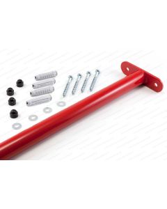 Duikelstang 125 cm metaal rood met bevestigingsmaterialen