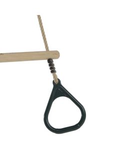 Houten Ringtrapeze met Kunststof Ringen Groen