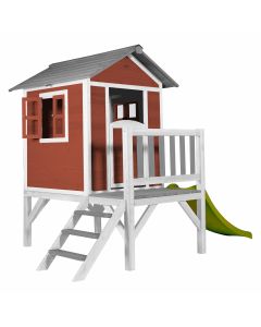 Houten speelhuisje Sunny Lodge XL RoodWit_Hoofdfoto