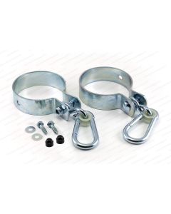 Ronde schommelhaak met karabijnhaak 100mm (2 stuks)