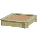 Houten zandbak 120 x 120 x 25 cm