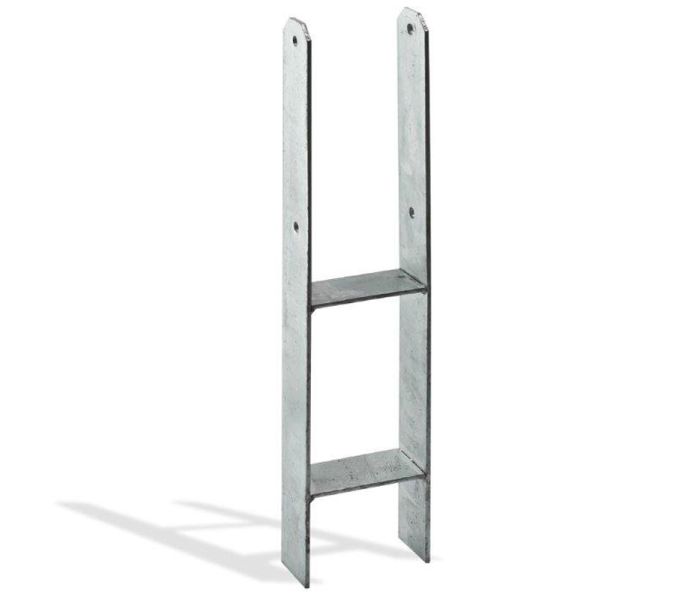 Paalhouder vierkant H-anker 91x91mm