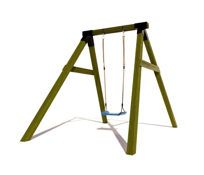 Houten Schommel Vierkant Hout Enkel BK Black