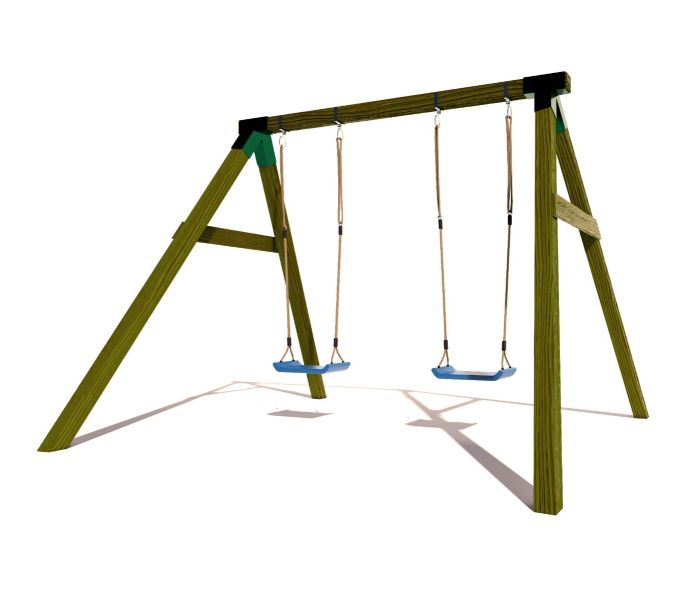 Houten Schommel Vierkant Hout Dubbel BK