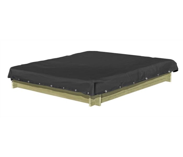 Zandbak afdekking zwart 150x150 cm PVC