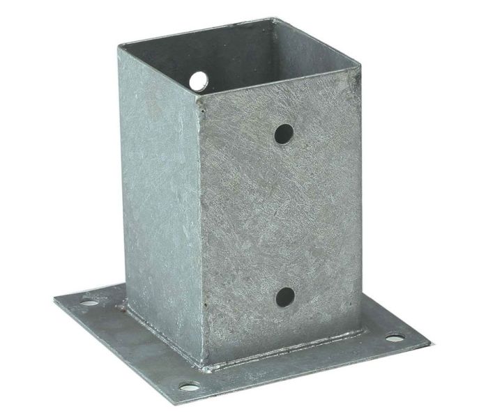 Paalhouder met plaat 91x91mm vierkanthout