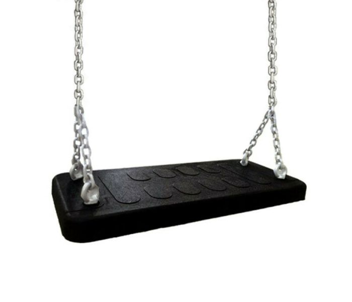 Schommelzitje Rubber Zwart met gegalvaniseerde kettingen