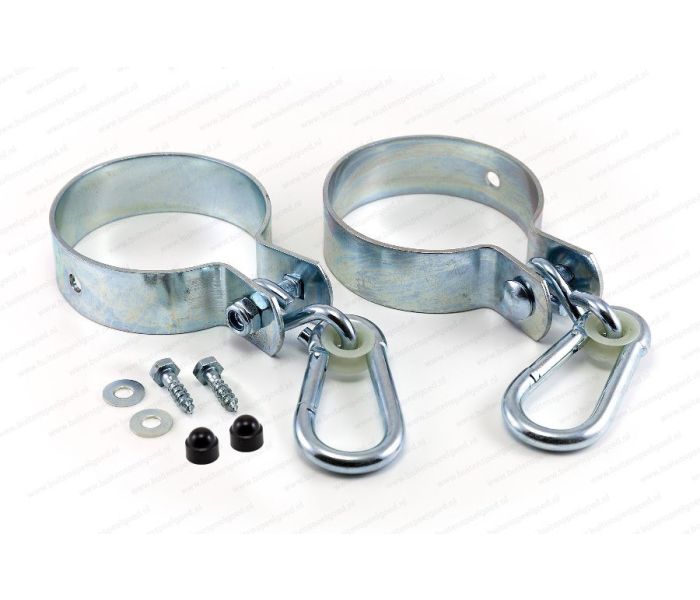 Ronde schommelhaak met karabijnhaak 100mm (2 stuks)